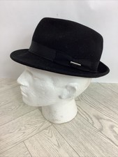 Stetson Elkader Wool Felt Trilby Hat 100% Wool Black Large #VB