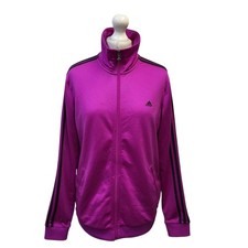 Adidas Tracksuit Top Purple Zipped UK Women's Size L L846