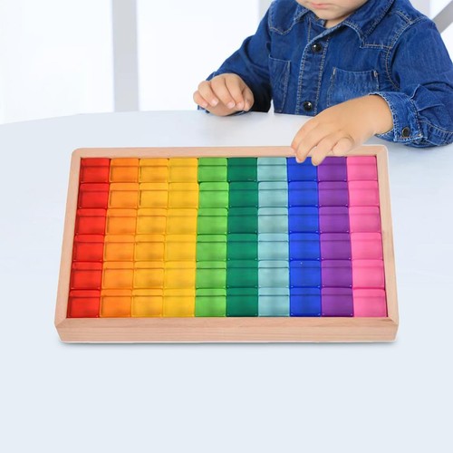 Rainbow building blocks - building, set