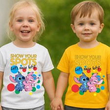 2025 Lilo & Stitch Pudsey Bear T Shirt Children In Need Kids Boys Tee Top Gift