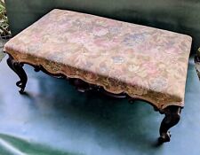 Very large French antique carved Walnut tapestry upholsteted foot stool 