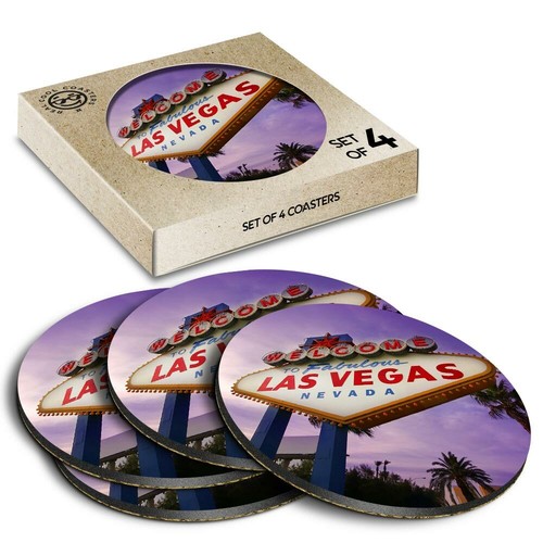 Boxed round coasters las - x,