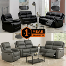 Recliner Sofa Suite Faux