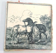Antique Minton Tile Horse Farm