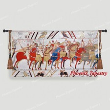 Bayeux-I Medieval Old World Tapestry Wall Hanging, Cotton 100%, 55"x31", UK
