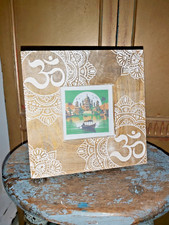 SMALL INDIAN HANDMADE MANGO WOOD PHOTO FRAME - MANDALA