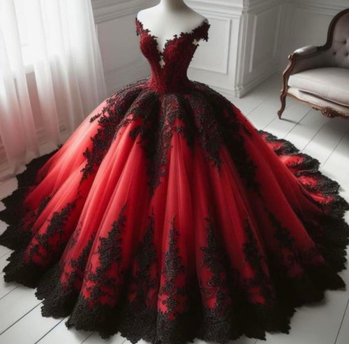 Gothic red and black off - red,