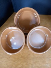 4 x Brown Earthenware Tapas Style Bowls with Shaped Side Handles