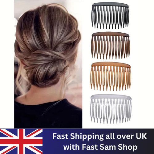 7cm hair combs - slides, black