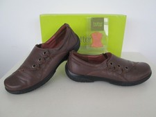 HOTTER  SHOUT (EXF) WIDE LADIES QUALITY BROWN LEATHER SLIP-ON  SHOES UK 6 EU 39
