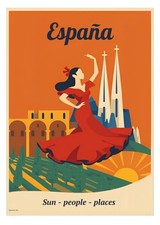 Spanish Vintage Poster Spanish Art Wall Print Retro Spanish Decor A3 size