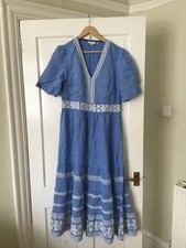 Boden blue linen embroided