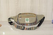 Hemp Fanny Pack Boho Waist Bag Handmade in Nepal Money Belt Hemp Bum Hip Bag