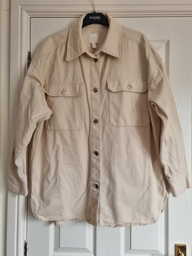 Cream denim shacket - cream, front