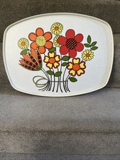 Vintage Taunton Vale Serving Tray - Floral Retro 1974 Made In England
