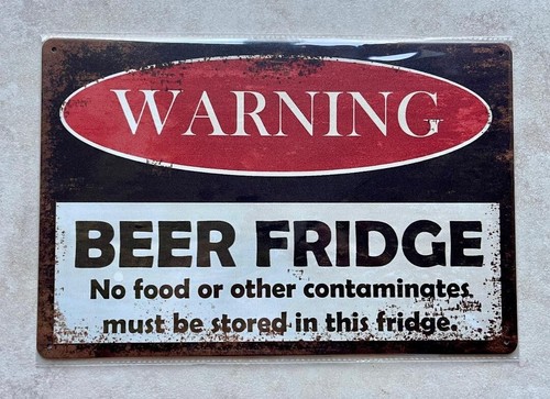 Warning beer fridge food - beer,