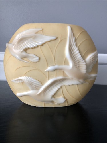 Porcelain vase oval shaped - porcelain,