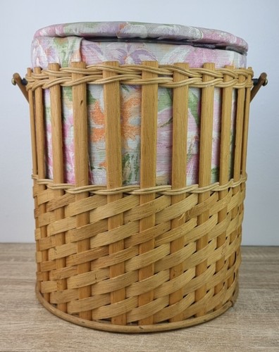 Wicker floral sewing basket - floral,