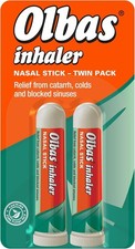 Olbas Nasal Stick Inhaler 2 Pack Relief from Catarrh Colds Blocked Sinuses NEW
