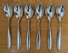 6 x ALESSI NUOVO MILANO DESSERT SPOONS INOX 18/10 STAINLESS STEEL