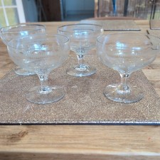 4 X Vintage Etched Champagne