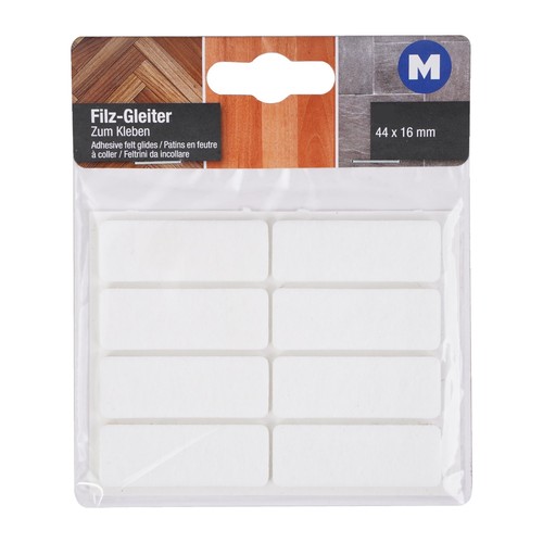 80x felt gliders - 80x, white