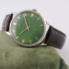 AUTHENTIC GIRARD PERREGAUX SPECIAL GREEN DIAL MANUAL WIND JUMBO SIZE GENTS WATCH
