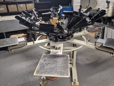 ROTOTEX 6 COLOUR / 6 STATION SCREEN PRINTING CAROUSEL SOLID MACHINE HOLDS REG