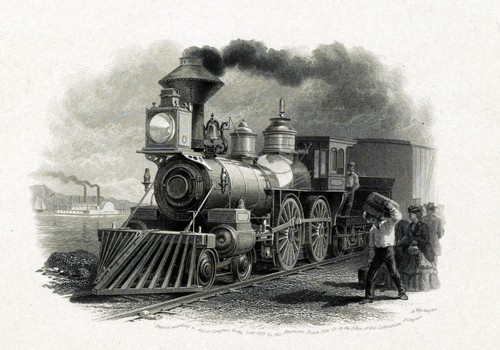 Steam train vintage art old - train,
