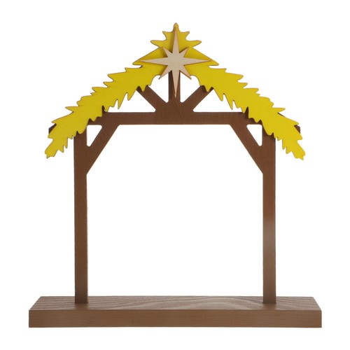 2pcs wooden nativity stable - nativity,