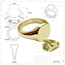9ct solid yellow gold cushion - 9ct,