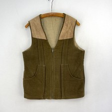 David Andrew Moleskin Waistcoat Mens 38 Olive Green Shooting Hunting Vest Gilet