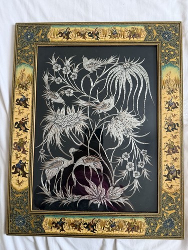 Vintage persian miniature - miniature, bird