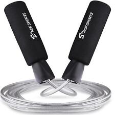 AQF Adjustable Speed Skipping Rope PVC Coated Steel Jump Rope Crossfit
