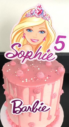 Barbie cake topper name - cake,