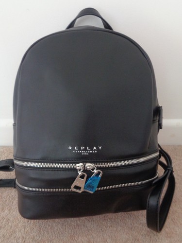 Replay black backpack - black, double