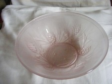 Art Deco Pressed Pink Glass Fruit Bowl Centrepiece - 8.5” Beautiful Colour