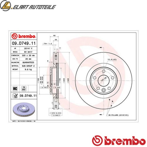 Brake discs d749 11 for - 2x,