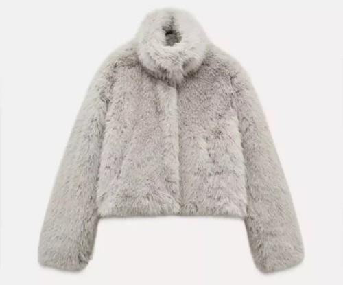Zara faux fur short coat - faux,