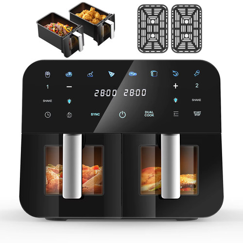 Dual air fryer 9l 2400w - fryer,