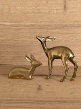 Vintage Brass Deer Figurines Pair