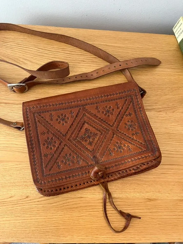 Vintage tooled leather brown