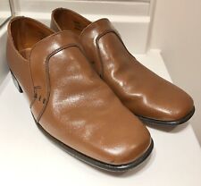 Mens Vintage All Leather Brown Tan Loafer Shoes Peter Lord UK 8 Valiant England
