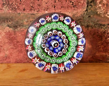 Superb Rare 1852 Antique Victorian Baccarat Four Ring Concentric Paperweight