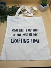 Linen Tote Bag Funny Crafting