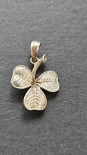 Solid Silver Shamrock Charm