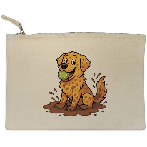 Muddy labrador canvas zip - 'muddy,