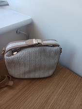 Ladies Cream Wicker Woven Crossbody Bag Brand New