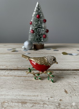 Christmas Gold Tone Robin