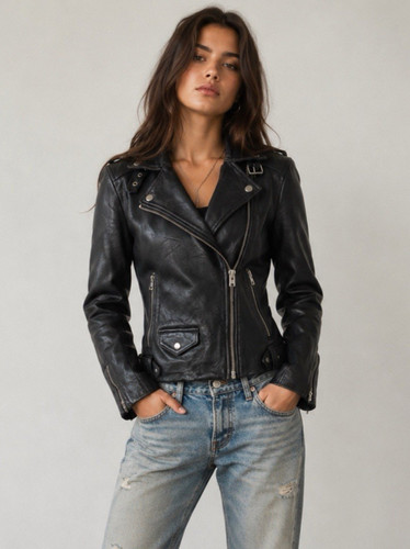 Topshop real leather biker - topshop,